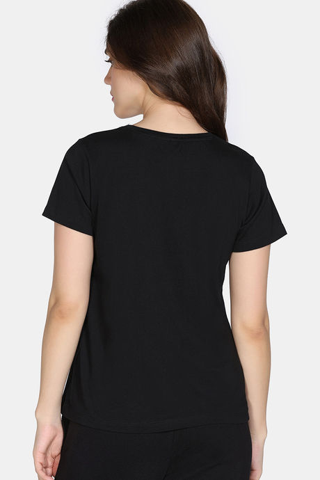 Zivame Knit Cotton Sleep Top - Black Beauty — image 4